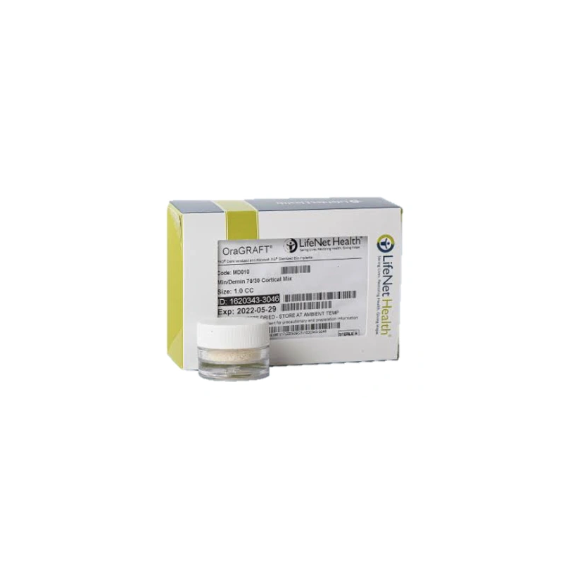 OraGraft® MD 70/30 (250 a 1000 µm) — Aloinjerto Óseo Humano Mineralizado/Desmineralizado con Factores de Crecimiento Naturales