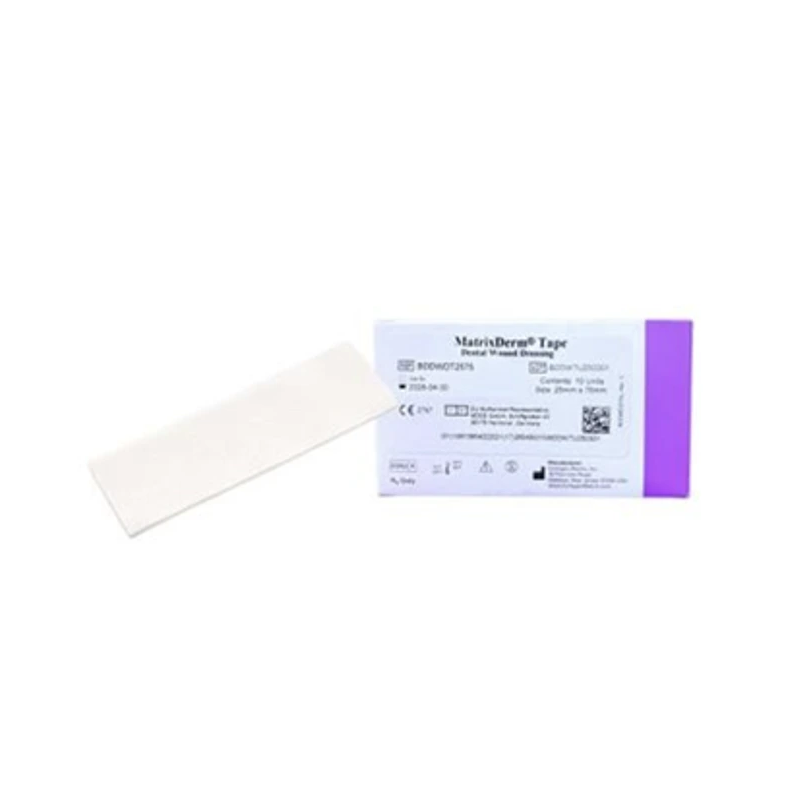 MatrixDerm® Tape (2.5 x 7.5 cm — Espesor 1 mm) — Apósito Dental Estéril de Dermis Porcina