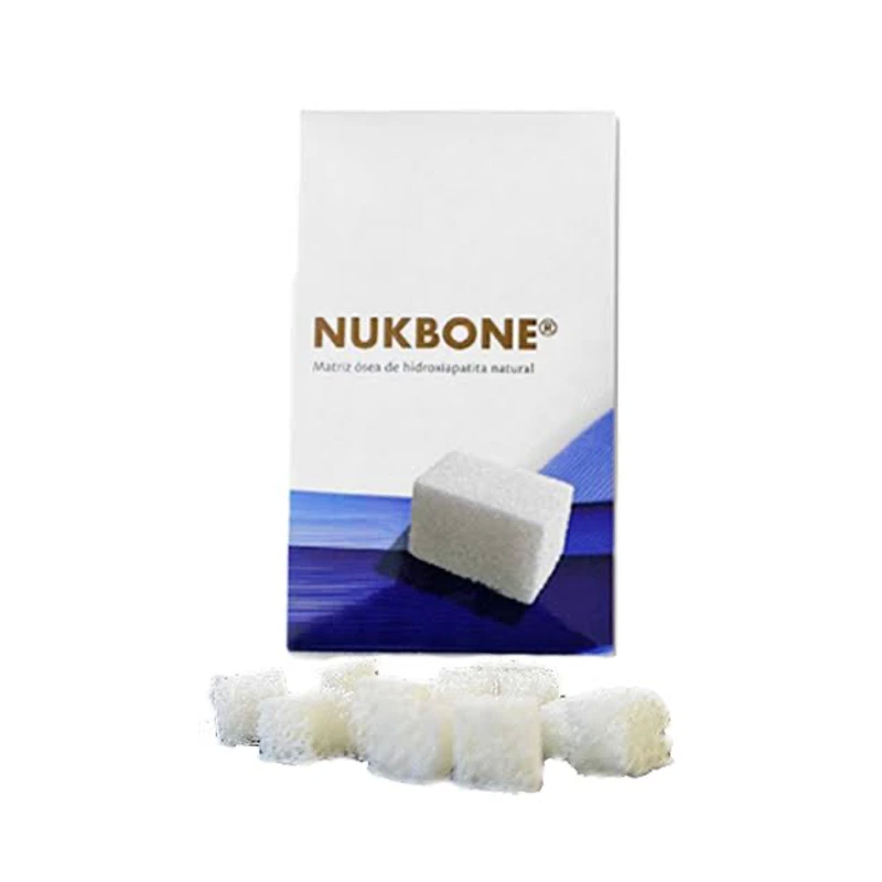 Bloque de Matriz Ósea Nuk Bone® 1x2x2 cm — Xenoinjerto Óseo Bovino Anorgánico Estéril y Apirógeno para Regeneración Ósea